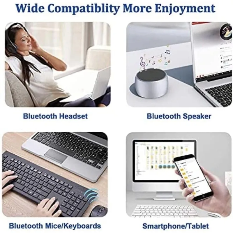 USB Bluetooth 5.0 Adapter Wireless Bluetooth 5.3 Dongle Adapter for PC Laptop Wireless Speaker Audio Receiver USB Transmitter