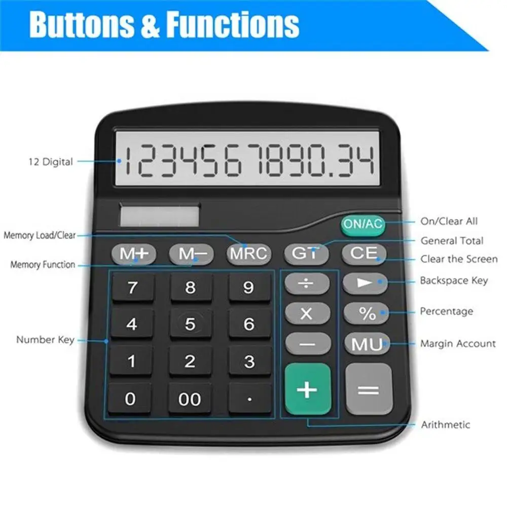 Solar Energy Calculator Plastic Basic Operations Student Equipment Abdication Function Statistical Operations Office Tools