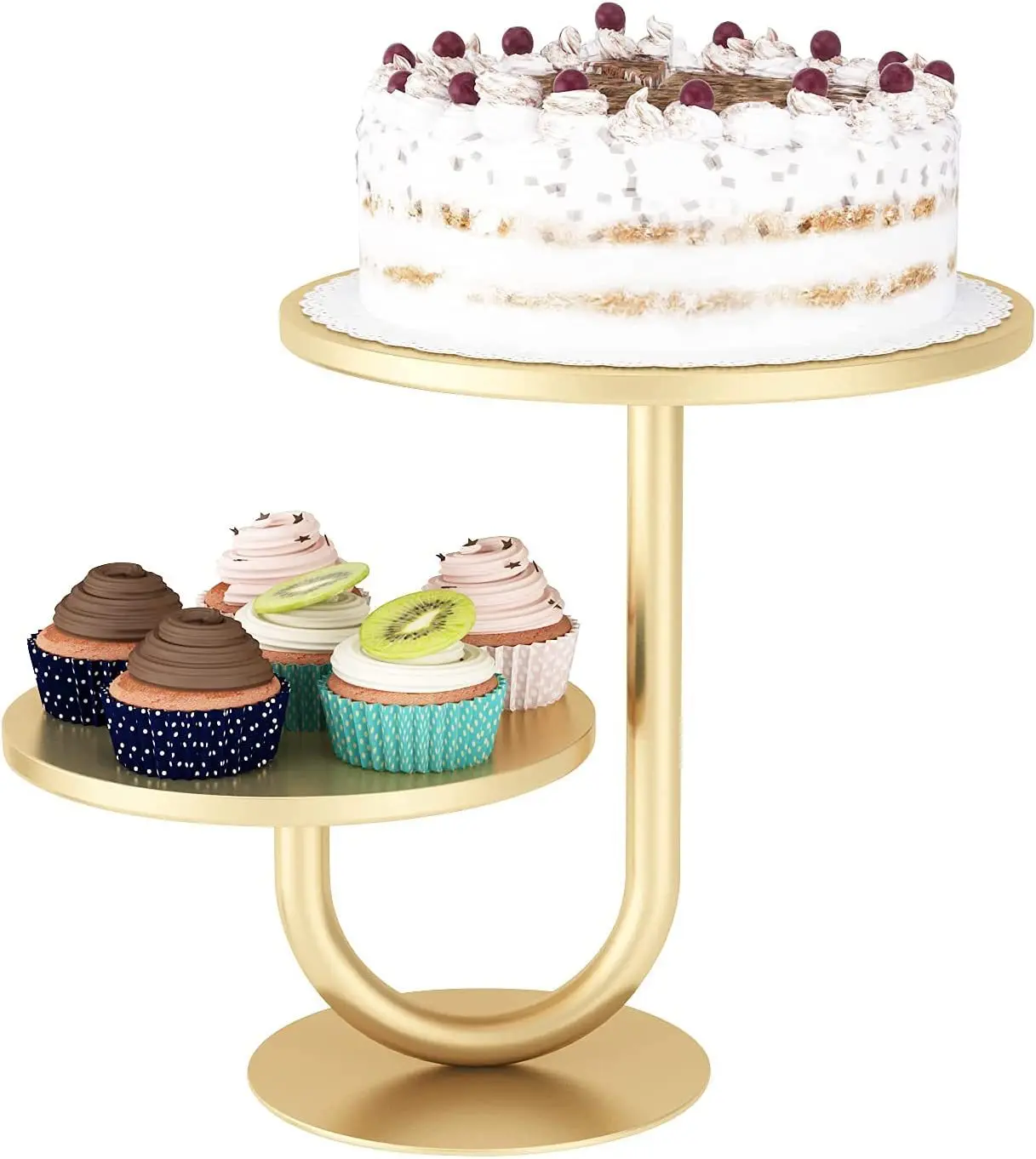 2-tier Party Events Cake Stand Pastry Confectionery Cupcake Stand Design Cake Board Buffet Display Wedding Decoration