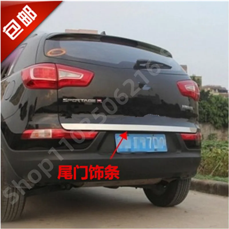 For 2011 2012 2013 2014 2015 KIA Sportager Door Sticker Stainless Steel back door Tailgate trim Car Styling Accessories