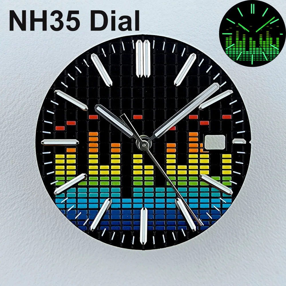 NH35 dial No Logo Dial 31.7mm Watch Dial Full Green luminous fit NH35/NH36 movement watch accessories repair tools