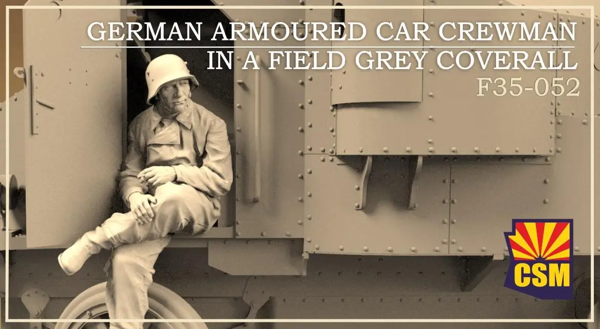 Copper State F35-052 1/35 German Armoured Car Crewman In A Field Grey Coverall For CSM35010/CSM35014