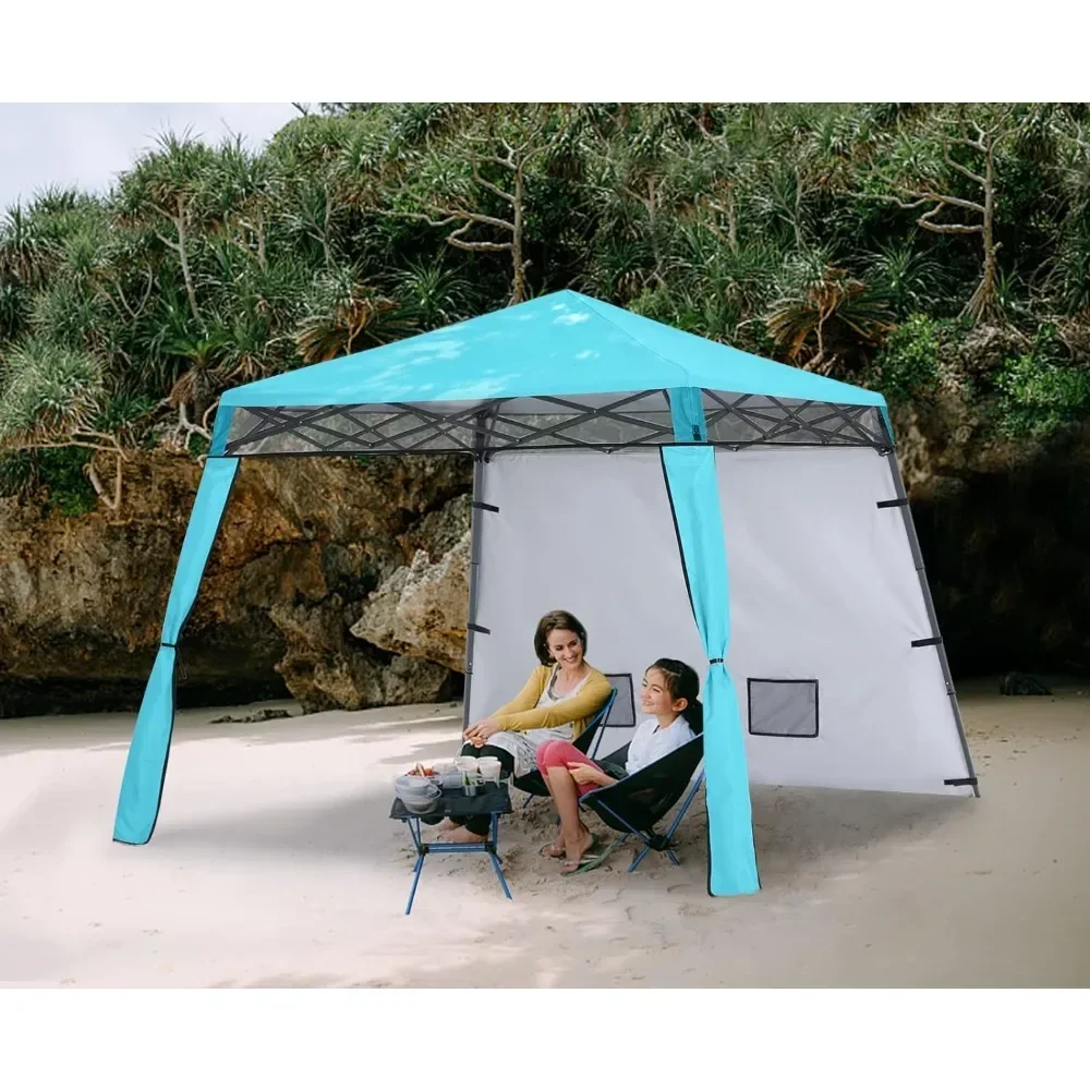 

l L Компактный легкий рюкзак с навесом и защитой от солнца 8x8 Pop Up Shelter Пляжная палатка с наклонными ножками и 1 боковой стенкой, 4 дополнительными мешками с песком