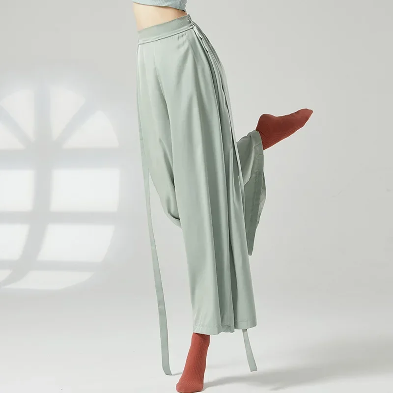 Klassischer Tanz, gerade, elegante, lockere Hose mit weitem Bein, chinesischer Tanz, nationale Übungskleidung, Damen-Körperkleidung