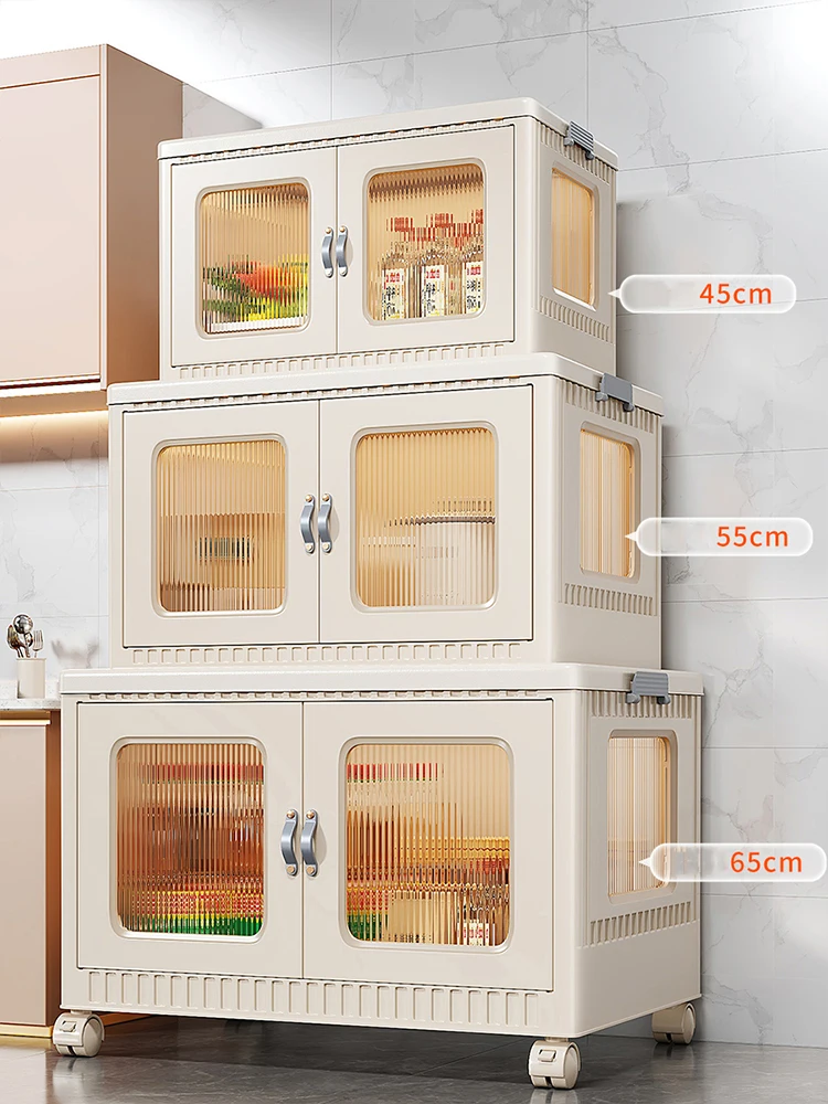 Transparent  Multi-layer Storage Bins Installation Free Container  Cabinet Folding  Wardrobe Bedroom Sorting Organizing Box