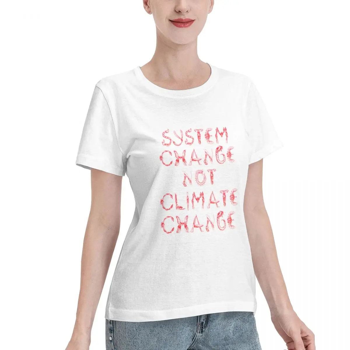 Cheap SYSTEM CHANGE (font Insects) Women's T-shirt Gym Travel Wear Top