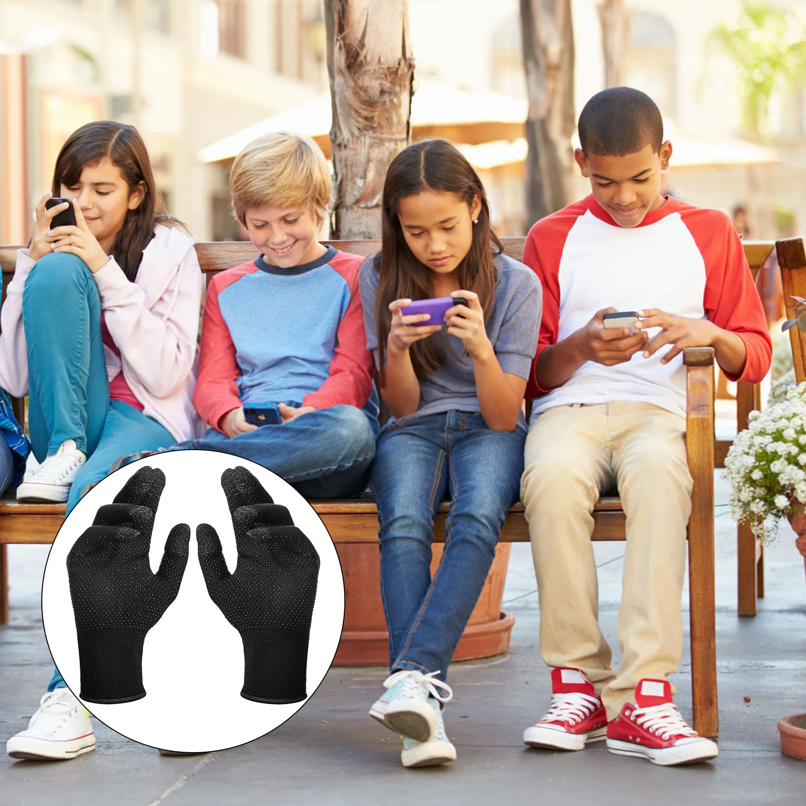 2ชิ้นถุงมือกันหนาวทัชสกรีน,ถุงมือกันหนาวสำหรับผู้ชายผู้หญิงอากาศหนาวถุงมือกันหนาวซับในแบบถักด้วยความร้อน