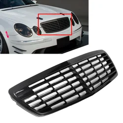 Glossy Black Car Front Bumper Grille Grill For Mercedes Benz W211 E CLASS E200 E320 E350 E55 2002 2003 2004 2005 2006