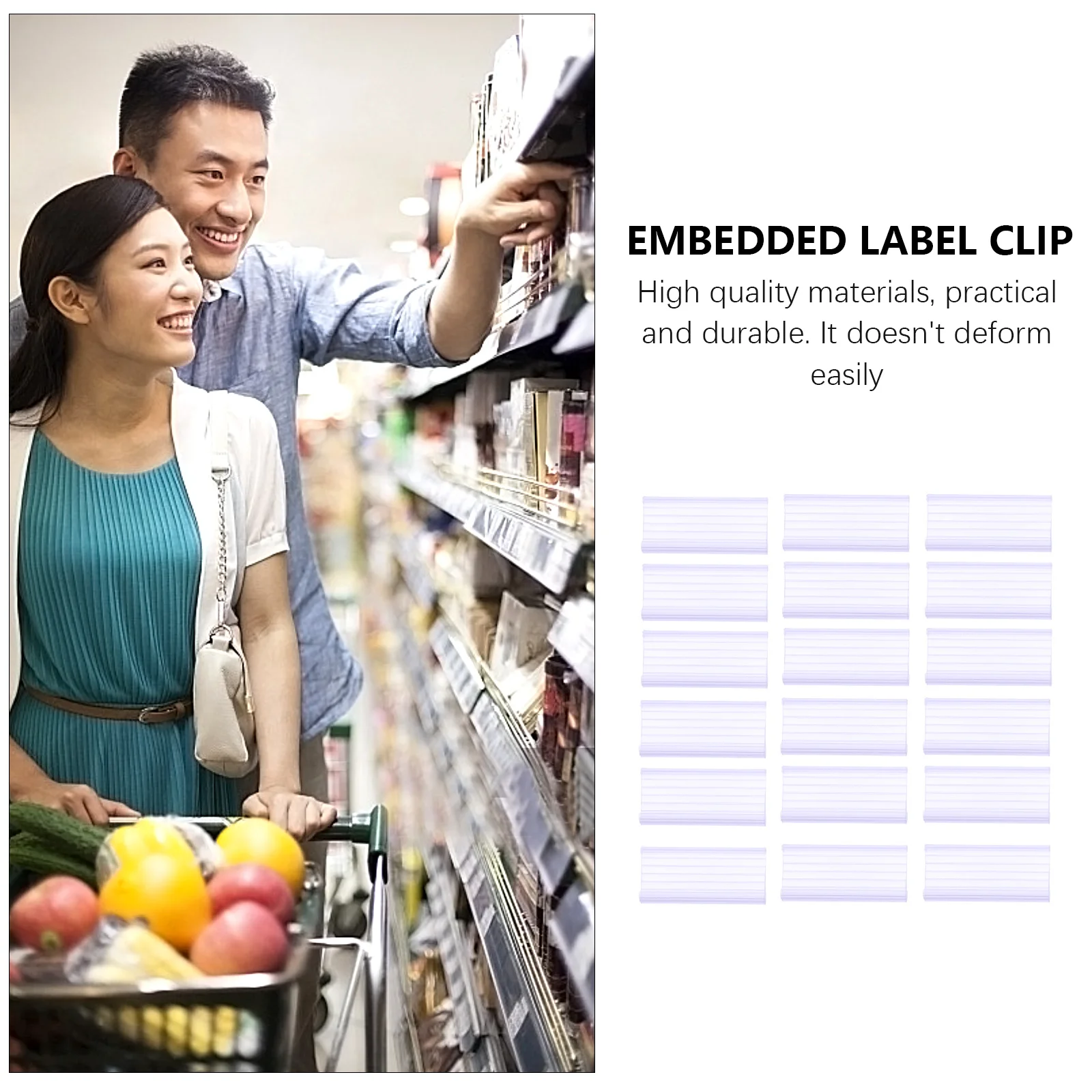 

20Pcs PVC Clear Price Label Holders Premium Plastic Price Display Racks for Retail Store Supermarket Goods Shelf