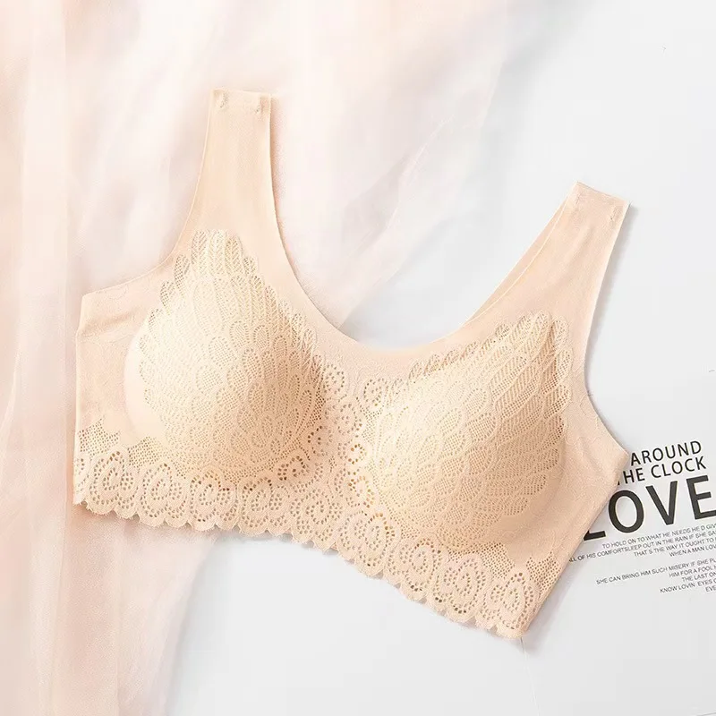 3PCS Tank Top Bra Lace Bra Seamless Gathering Sports Bra Back Bra Removable Padding Women's Underwear image 6