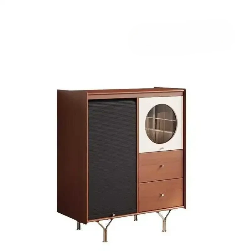 

Nordic style boxwood dining side cabinet is integrated against the wall, and the storage side cabinet enters the door and porch