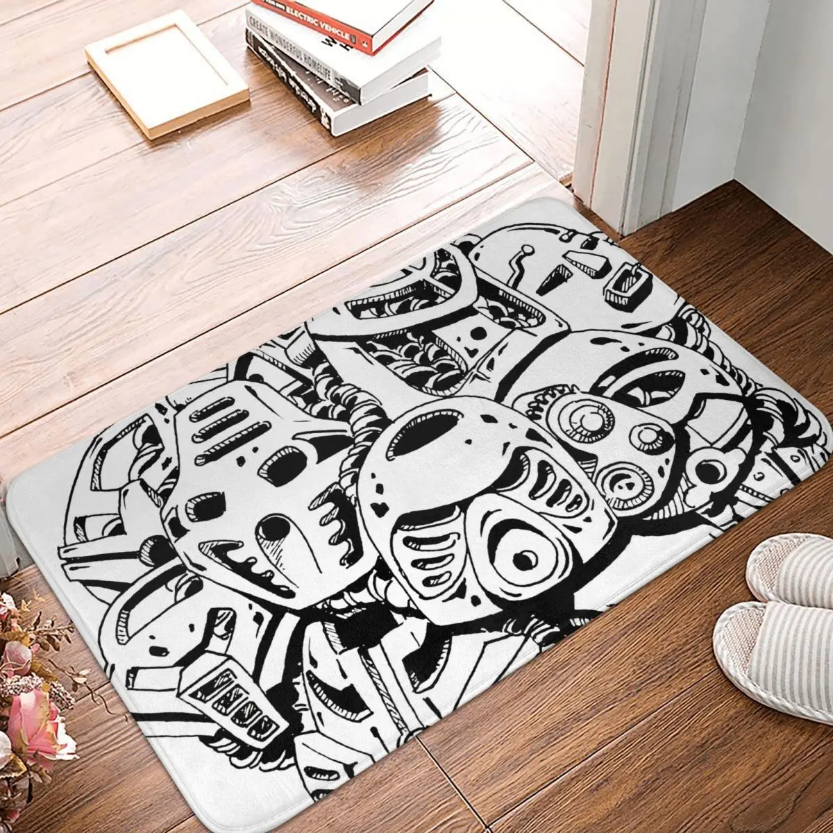 Retro Bathroom Mat Kanohi Cluster Rug Home Doormat Living Room Carpet Decor