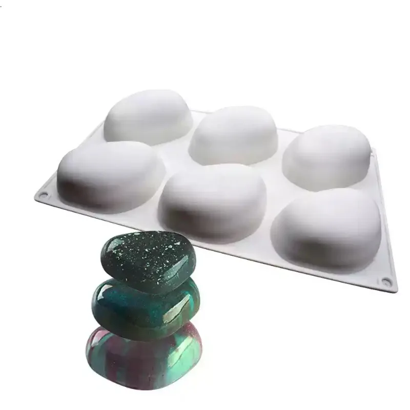 Three-dimensional French 6 Pebble Head Cake Silicone Mold Mango Mousse Dessert Baking Mold