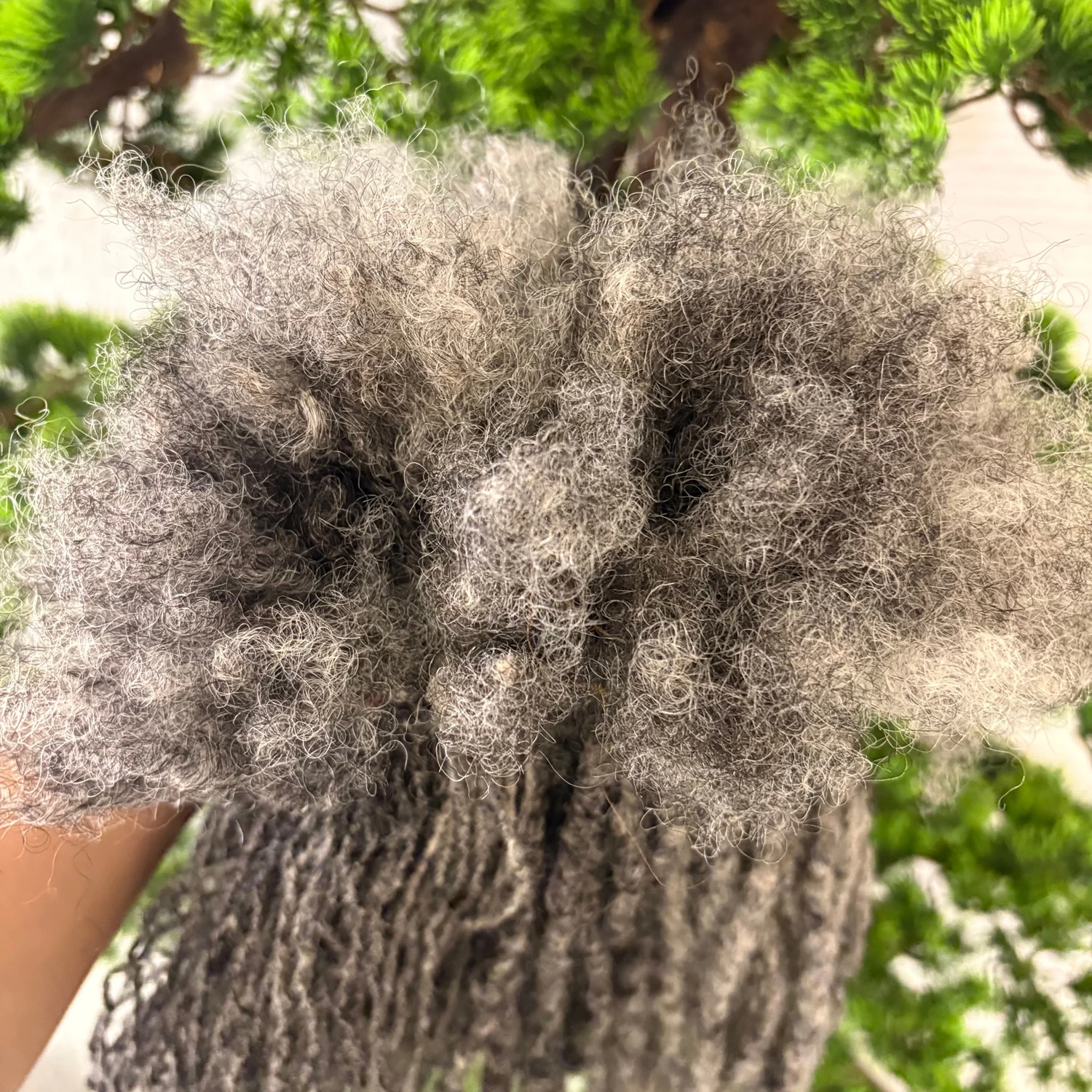 Gray Dreadlock Extensions Human Hair 0.1 0.2 0.6cm 6-10inch Full Handmade Inter Loc Extension for Men Women Kids Can Be Bleached