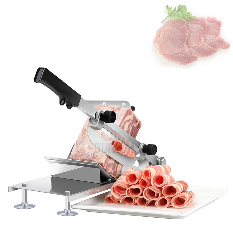 Commercial Household Manual Lamb Beef Slicer Meatloaf Frozen Meat Cutting Machine Vegetable Mutton Rolls Hand Mincer Cutter