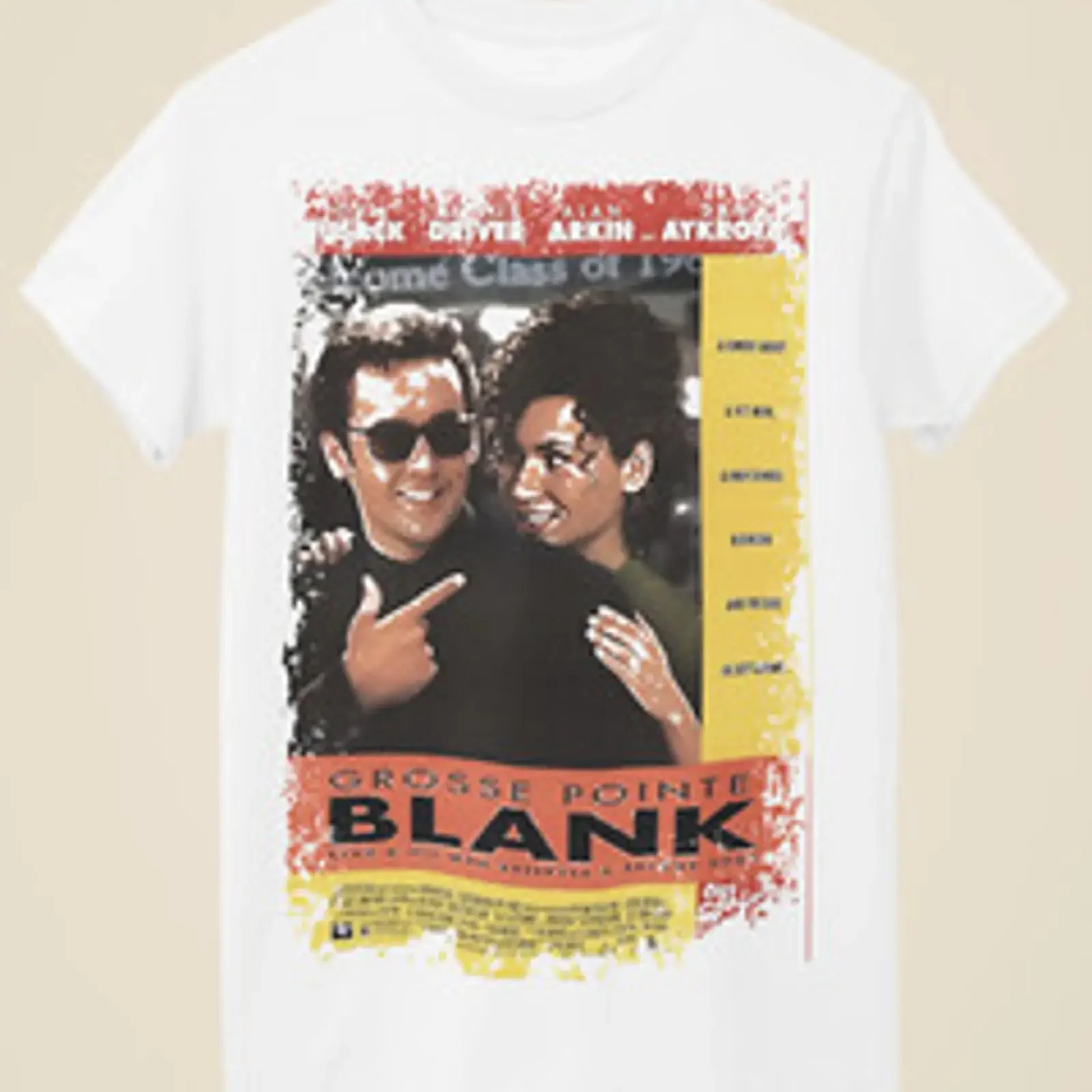 Camiseta blanca en blanco Grosse Point póster de película inspirado unisex vintage Washed fashion graphic Stylish Stretched