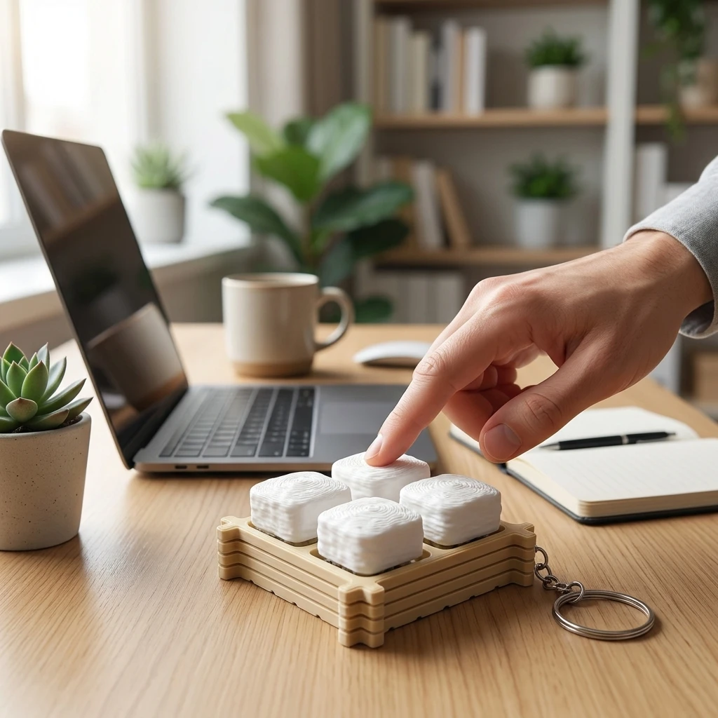 Innovative Stress Relief Toy Mold To-fu Clicker for Office Desk Anxiety Relief Silent Fidget Tool PLA 3D Printed Gadget