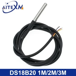 DS18B20 Temperature Sensor Stainless Steel Package 1M / 2M / 3M Waterproof 18B20 Cable Temperature Probe For Arduino