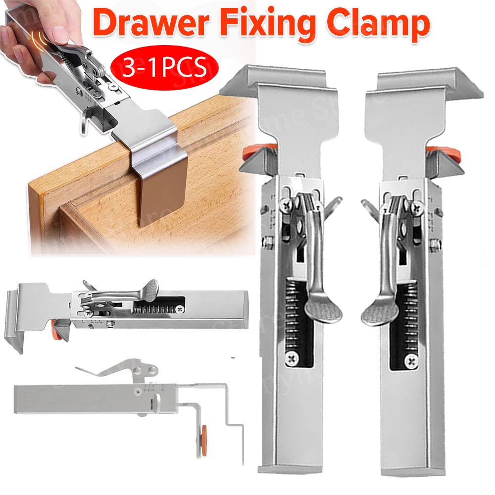 

Drawer Front Installation Clamp Stainless Steel Drawer Front Mounting Clip Woodworking Clamp for Drawer Front Panel Installation