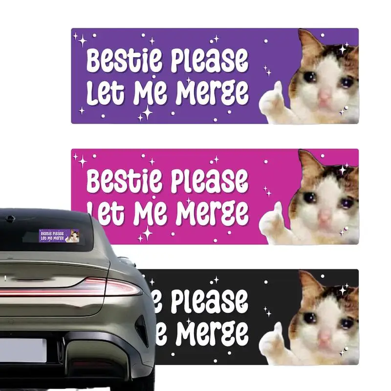 Sad Cat Sticker 3PCS Bumper Sticker decalcomania Sad Cat Decal adesivo impermeabile adesivo paraurti decalcomania Cute Creative Car Decal per Pet