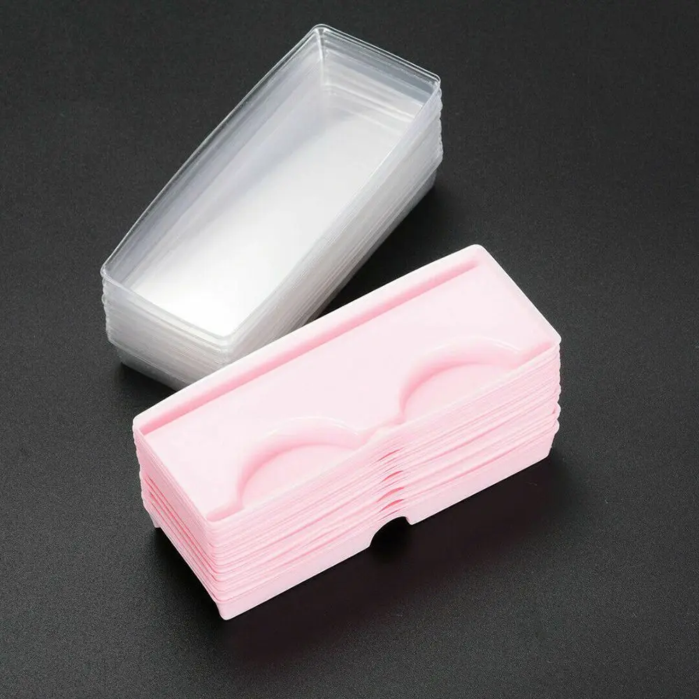 Transparent White Plastic for Fake Lashes Empty Protable Packing Box Container Eyelashes Tray Eyelashes Storage Case