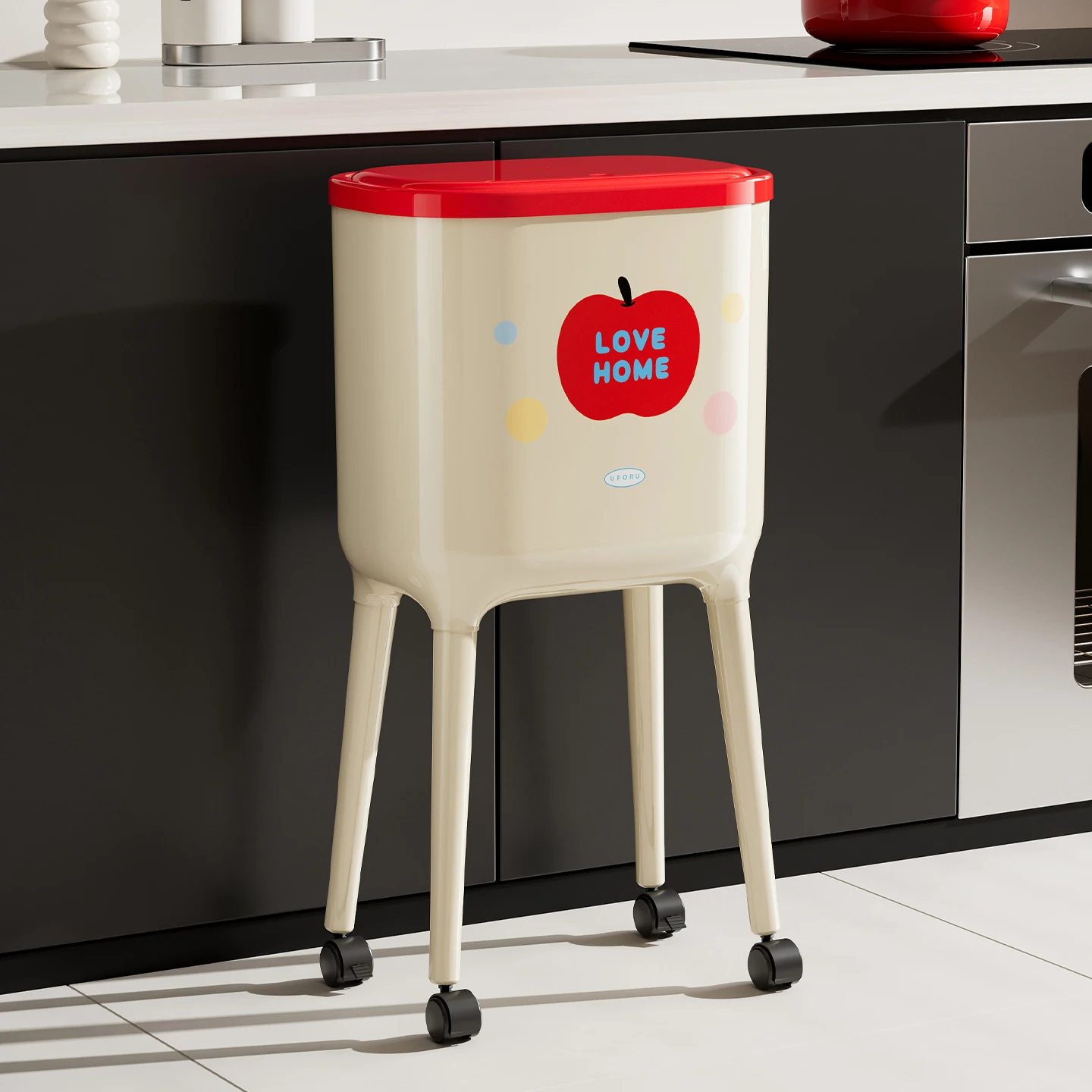 

Кухонная мусорная корзина 2025: Новинка для дома и гостиной, высокая, на высоких ножках, большая, мобильная, с крышкой, не требующая наклона талии, для мусорных пакетов