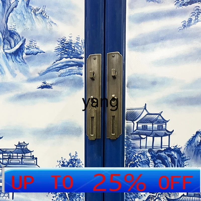 

Lmm New Chinese Solid Wood Painted Classical Decorative Bookcase Antique Hand Painted Bedroom Locker