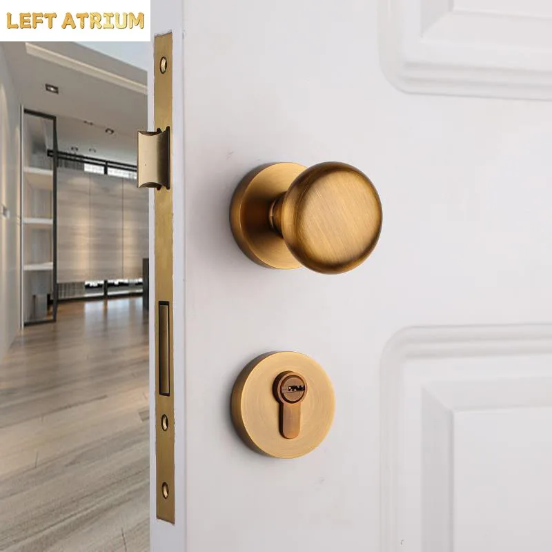 Zinc Alloy Silent Door Lock Gate Bedroom Door Lock Living Room Safety Locks Doors Hardware Accessories Door Handles Split Locks