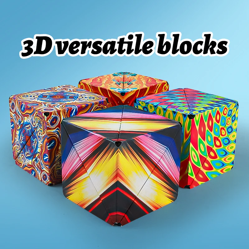 Rompecabezas 3D de cubo mágico para niños, juguete de geometría, reactancia magnética variable, estrés, volteo de mano, cuadrado, Educación Creativa