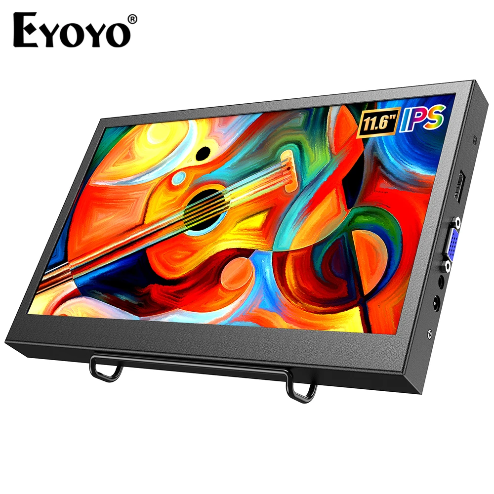 

Eyoyo Portable External Monitor 11.6 Inch 1366x768 Resolution HDMI/VGA IPS Computer Display For Laptop Raspberry Pi PS4 Xbox