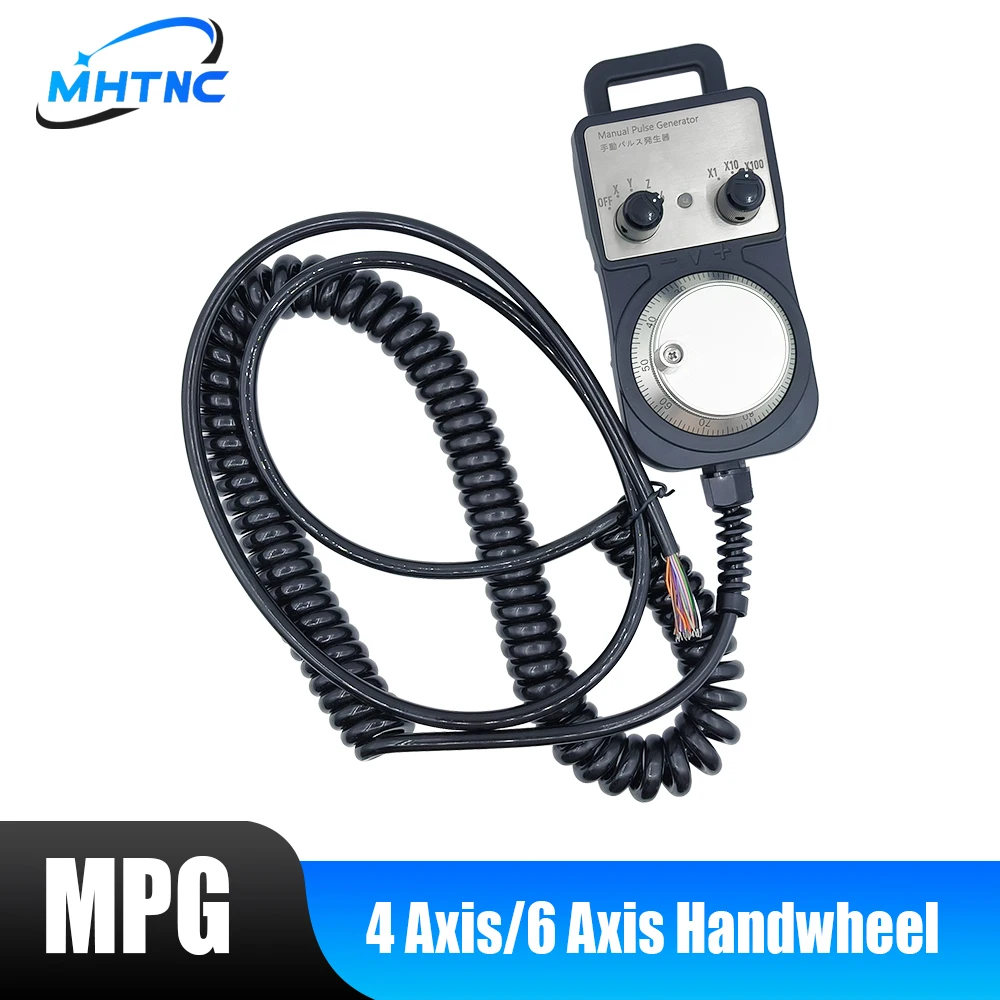 MHTNC 4-axis 6-axis Electronic Handwheel Encoder Handheld Encoder MPG Controller Manual Pulse Generator With LED Indicator Light