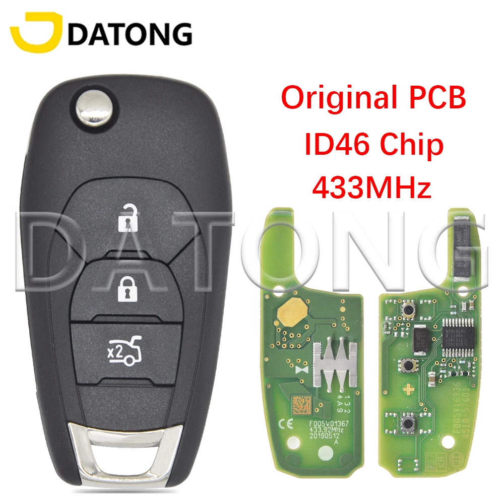

Datong World Car Remote Key For Chevrolet Cruz Onix Tracker Colorado RS XL7 XL8 Trailblazer ID46Chip 433MHz Original PCB Control