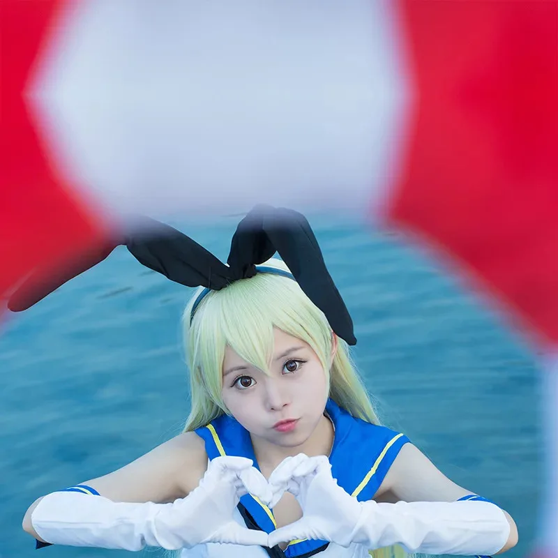 

qq38Anime Game Kantai Collection Kancolle Shimakaze Cosplay Costume Women Sexy Summer Sailor Suit Socks Top Skirt Headwear Glove