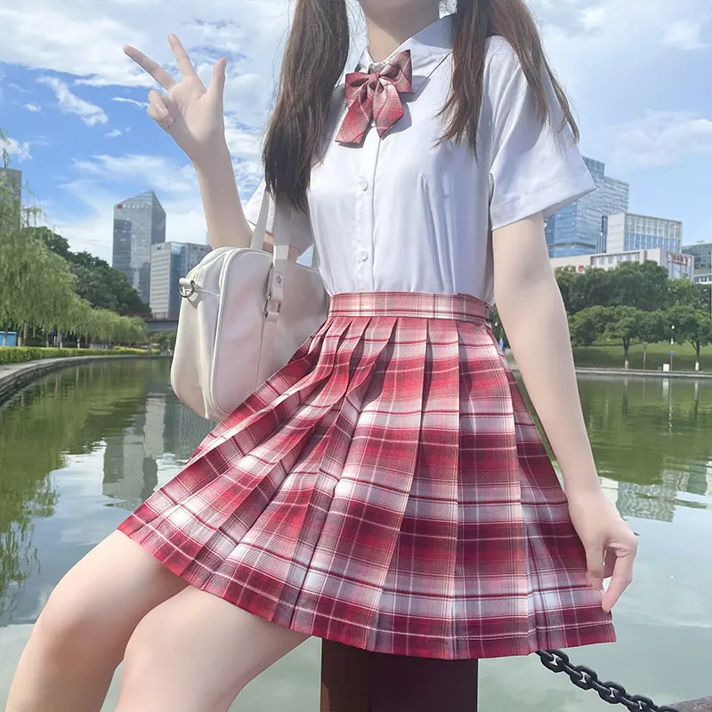 Uniforme scolaire japonais pouvez-vous aru, ensemble jupe haute avec nœud, uniformes JK pour écolières coréennes Seifuku jupe plissée JK Cosplay