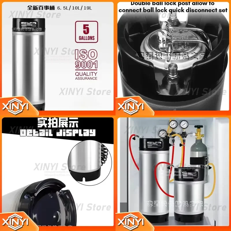 for Rubber Handle Corny Beer Keg Stainless Steel Leak Proof Lid Soda Barrel Home Brew 19L Premium Cornelius