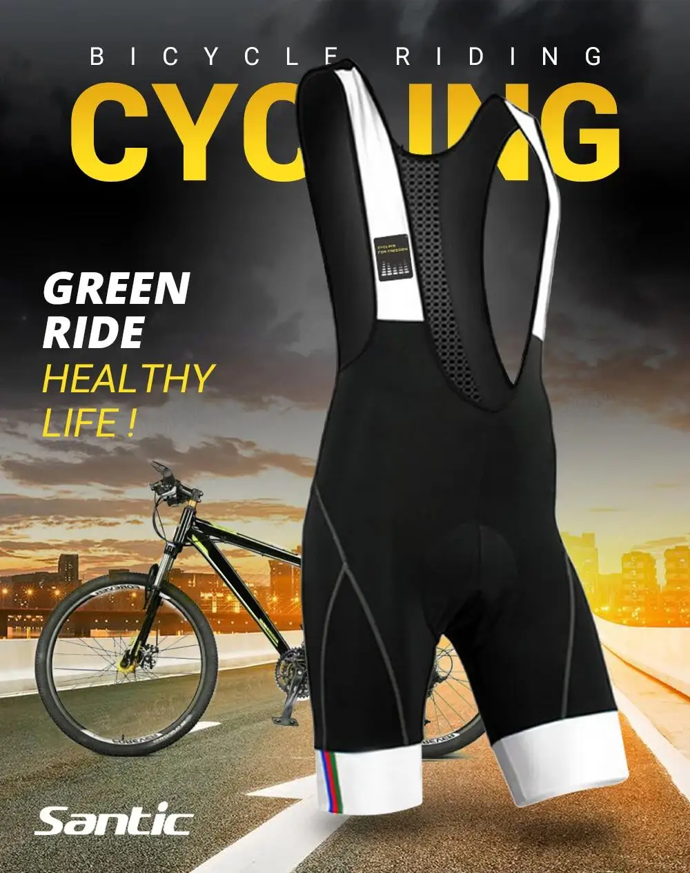 Pantalones cortos con pechera para ciclismo MTB para hombre, ropa fresca de Chinlon, tirantes ajustados y acolchados en 3D para bicicleta