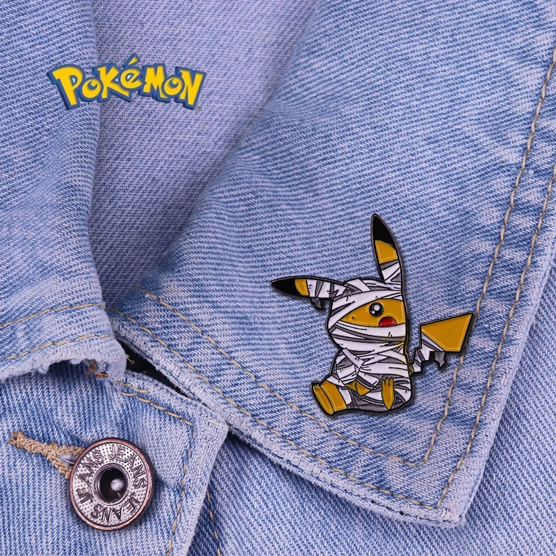 

Pokemon Pikachu Series Cute Cartoon Brooch Anime Character Injured Pikachu Metal Badge Backpack Clothing Decoration Accessories