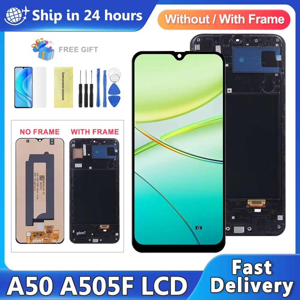 High Quality For Samsung A50 A505 A505F A505FN A505GN A505FM LCD Display Touch Screen Digitizer Assembly A50 Screen Replacement