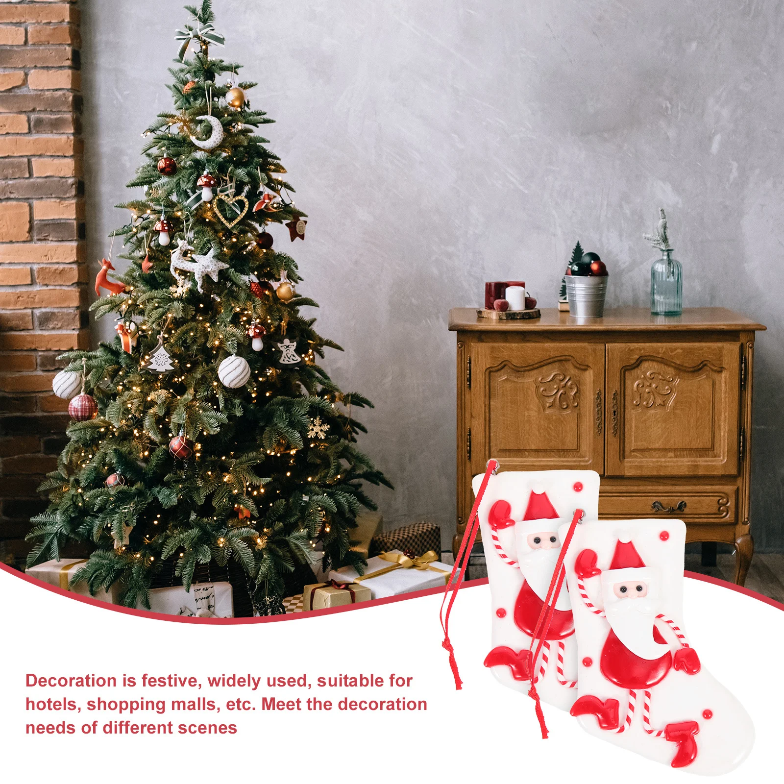 

2Pcs Christmas Tree Hanging Pendants Xmas Party Hanging Ornament Christmas Decorative Props Xmas Home Window Decoration