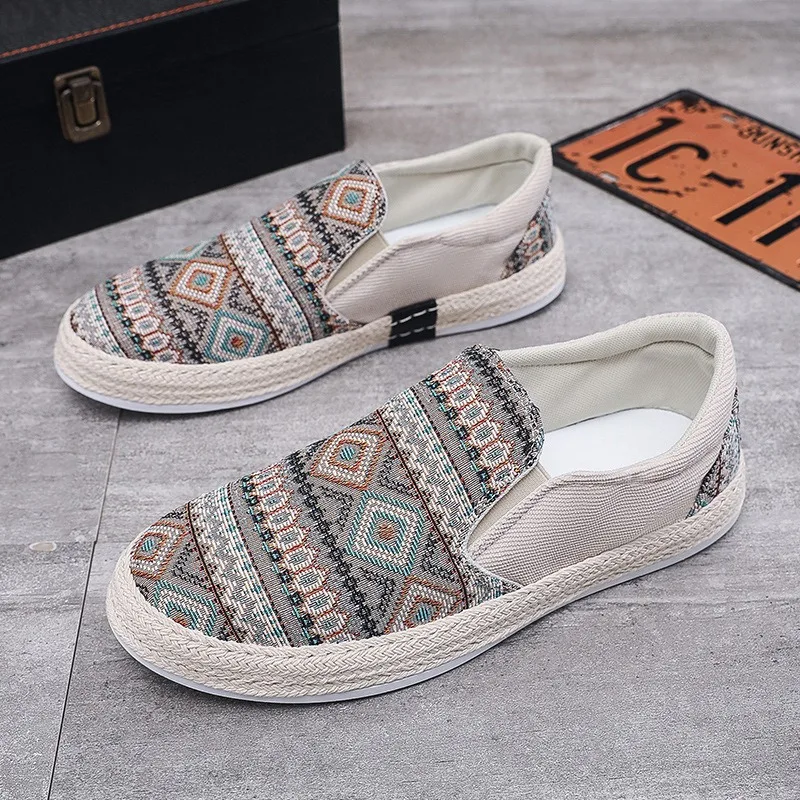 designer canvas shoes for man breathable slip-on loafers man espadrilles fisherman man casual shoes mocassin homme
