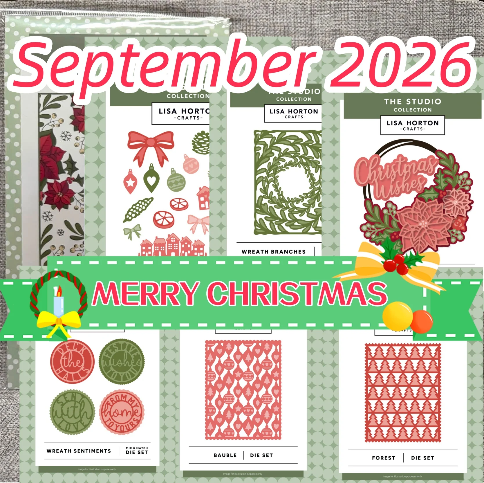 2026 Christmas Tree Poinsettia Wreath Branches Die Set Metal Cutting Die Hot Foil Stencil for DIY Decorating Gift Card Scrapbook