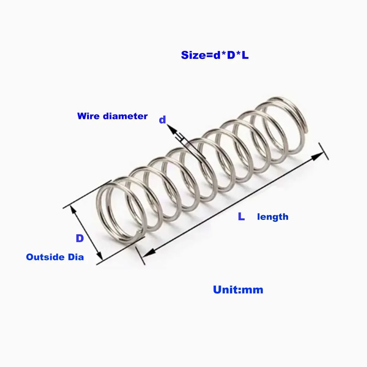 

304 Stainless Steel Small Spring Shock Absorber/Compression Spring Yellow Soft Return Hole Customized Pressure Spring