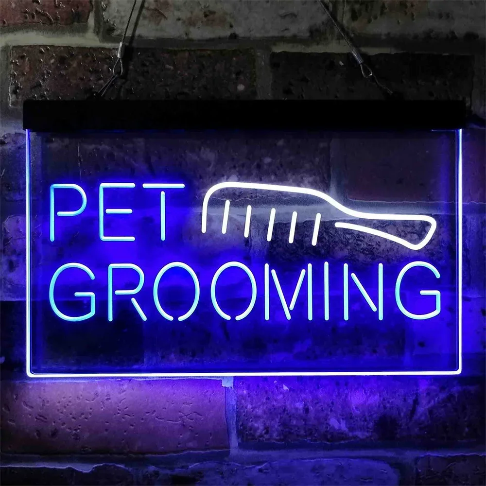 

PET GROOMING Dual Color LED Neon Sign, Carved Useing 3D Surface Carving Technology , Multipurpose Decorative Wall Mounted Light
