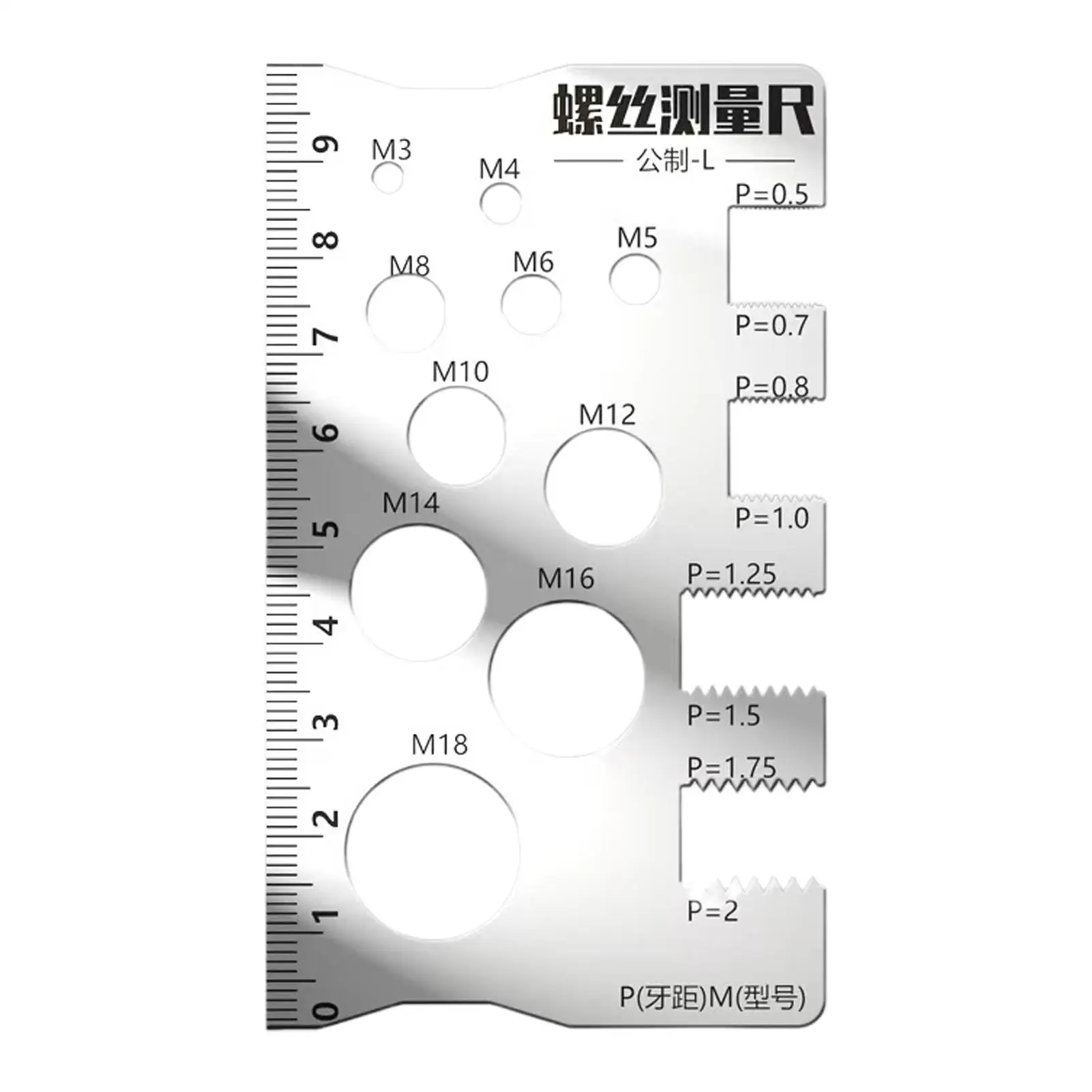 Schraube Gewinde Pitch Gauge Lineal Messwerkzeug Bolzen Mutter Metrische Bearbeitung Gewinde Schraube Schneiden Gauge Winkel Modell Mess Gauge