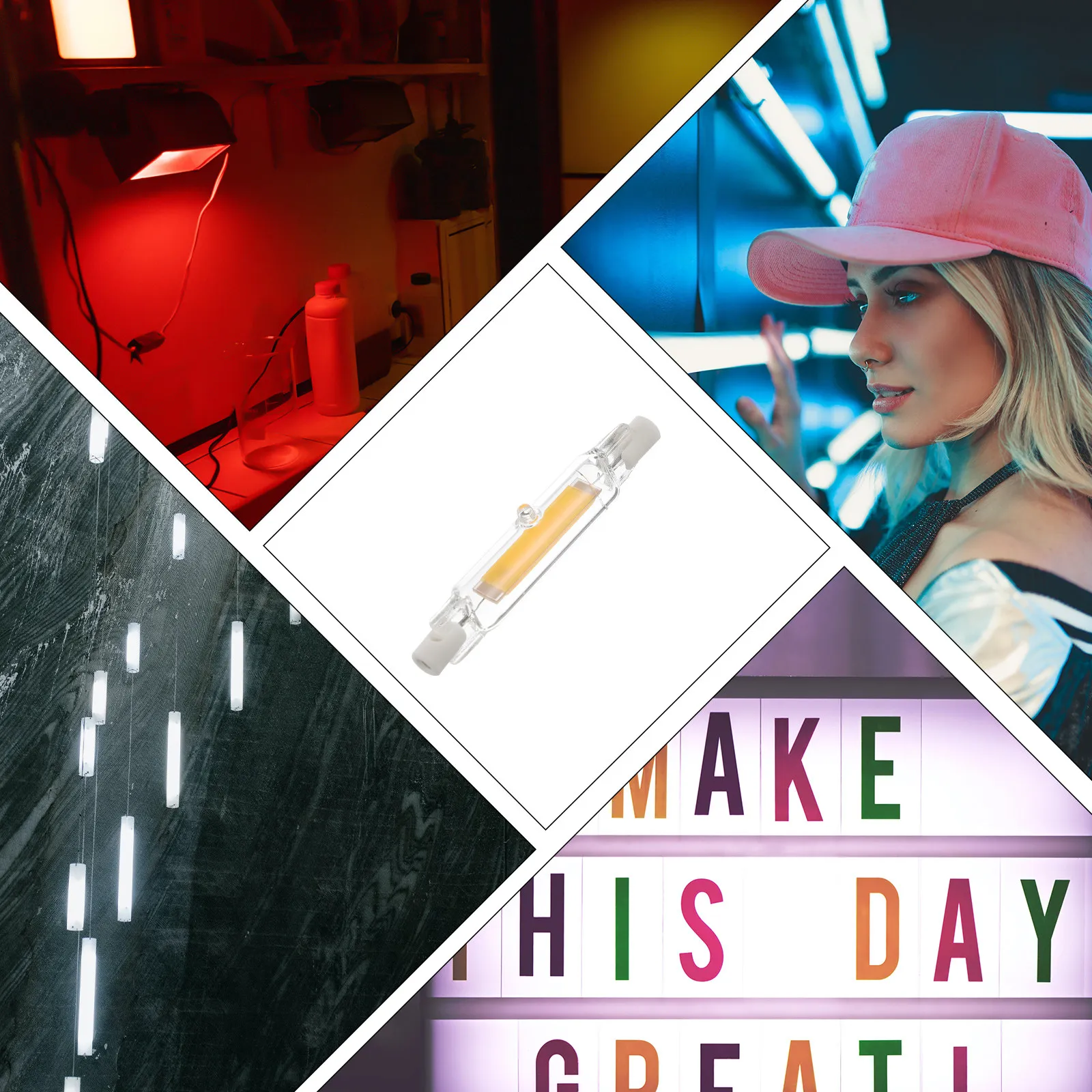 

6W R7s LED Bulb 110V 78Mm Double Ended Halogen Replacement No Uv Ir Radiation Flicker Free Bright Instant on for Wall Sconce