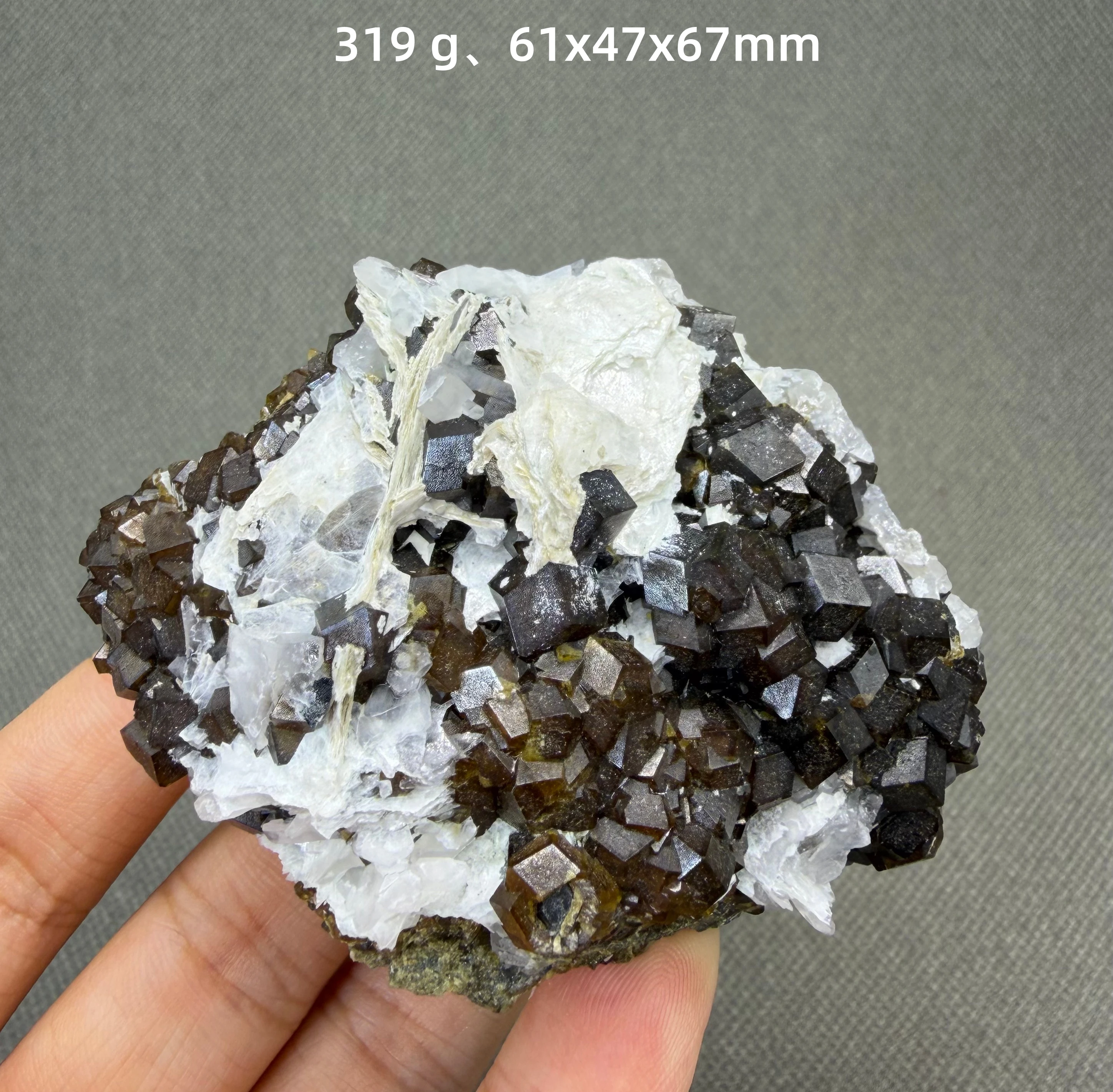 Natural Inner Mongolia Andradite mineral specimen + healing quartz crystals and stones rock gemstone