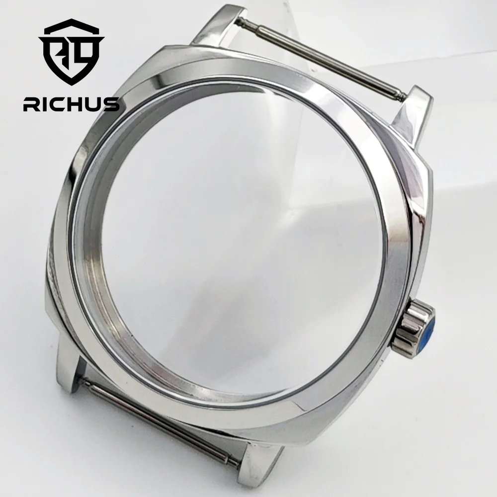 

RICHUS 42 мм серебряный корпус для часов с прокладкой подходит для ETA6497 6498 ST3600, аксессуары для часов с механизмом