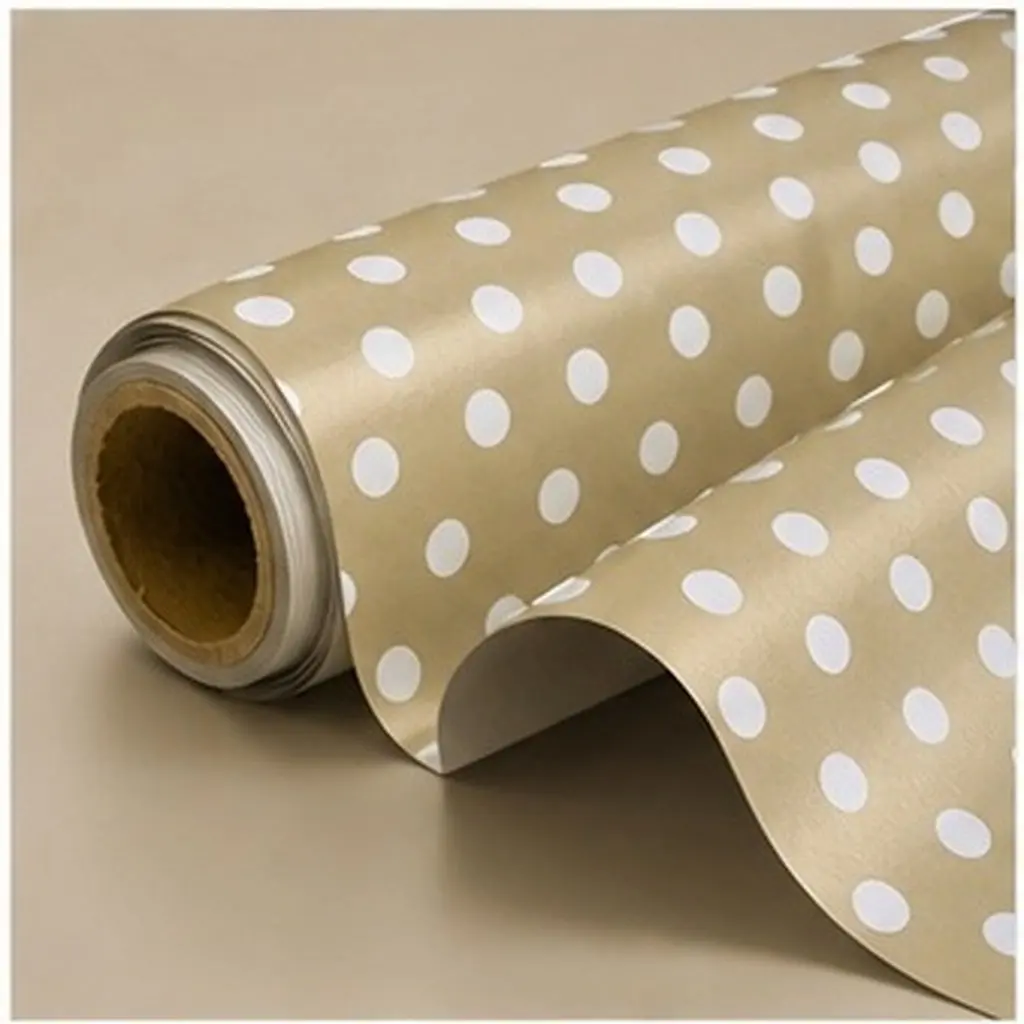 Luxury Aluminized Wrapping Paper Roll with Minimalist Dots for Birthday Valentine's Day Gift Packaging and Party Decorations