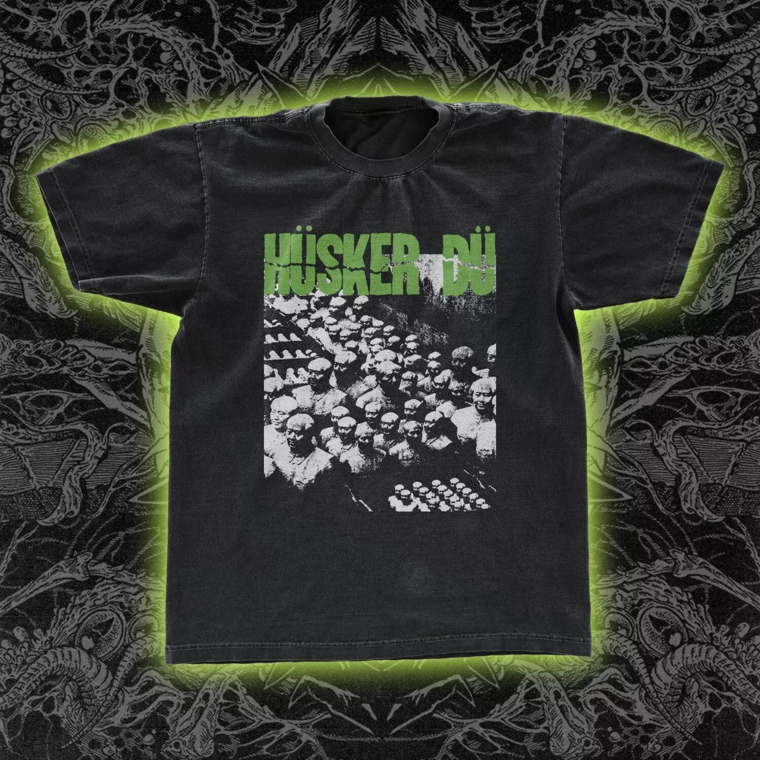 

Summer Husker Du Rock Band Vintage Shirt Sleeve Black Color Shirt European American Y2k Cotton Alphabet Pattern