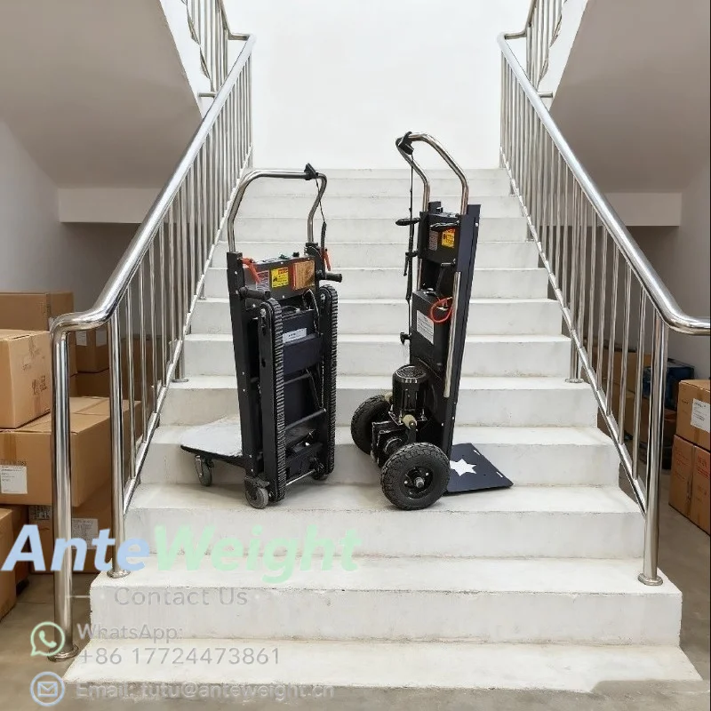 Electric Automatic Stair Climbing Cart Tracked Foldable Transport Cargo Climbing Vehicle Ladder
